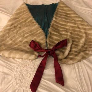 Handmade fur & silk stole